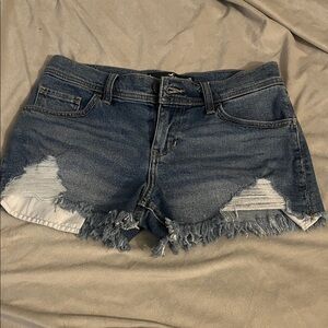 Hollister Blue Frayed Jean Shorts